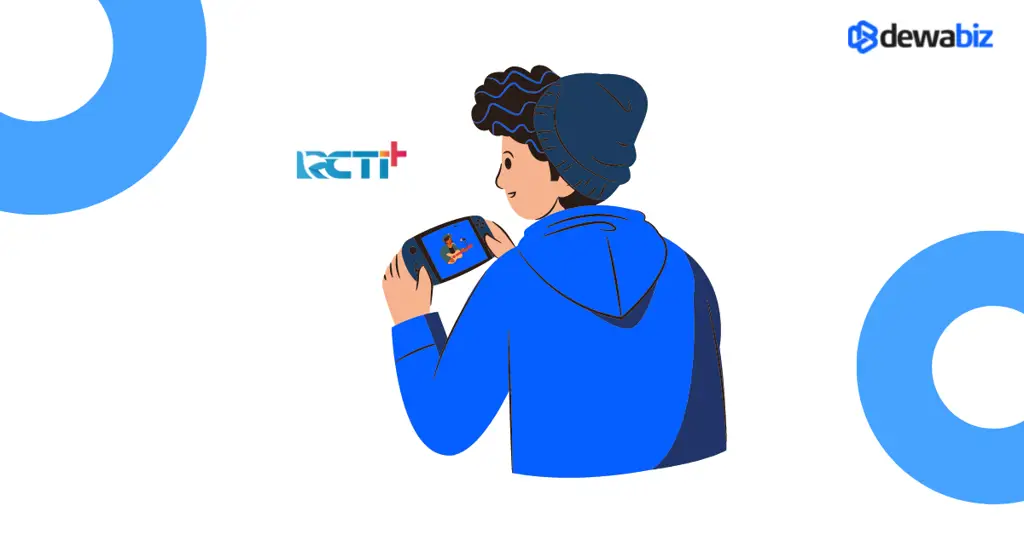 Seseorang menonton RCTI live streaming di tablet