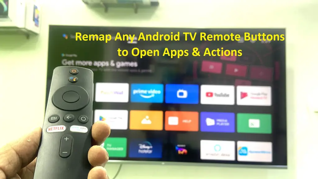 Close up tombol-tombol remote control Vision Plus Android TV