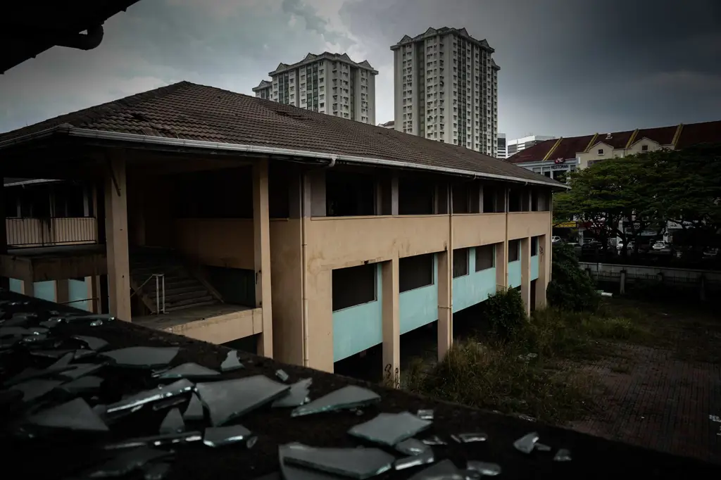 Bangunan sekolah tua yang tampak angker