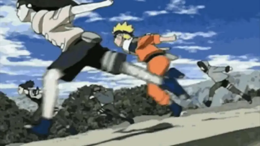 Gambar Naruto dalam pose lari khasnya