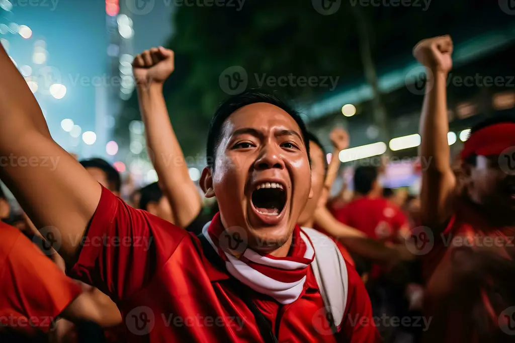 Pendukung sepak bola Indonesia di stadion