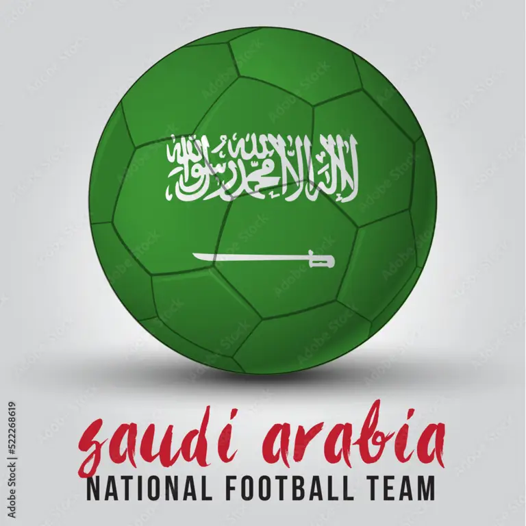 Bendera Arab Saudi dan bola sepak