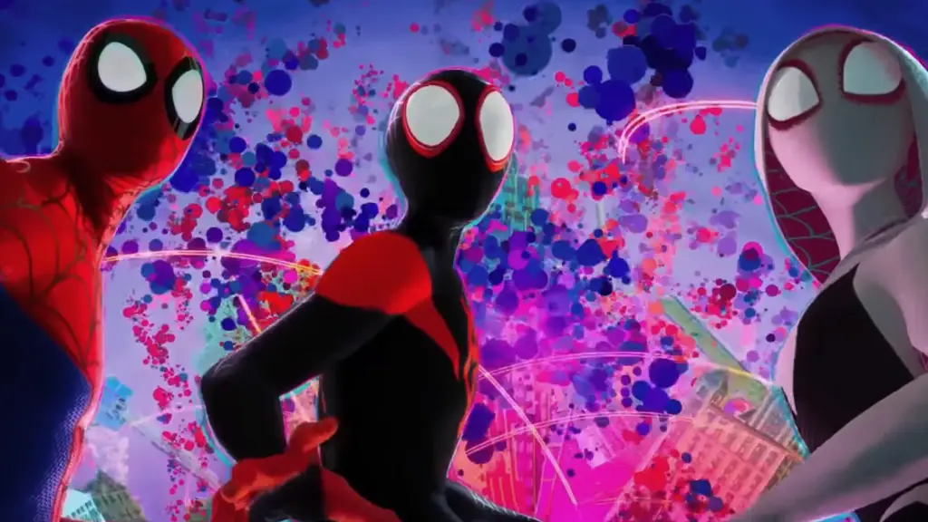 Gambar yang menunjukkan gaya animasi unik Spider-Man: Into the Spider-Verse