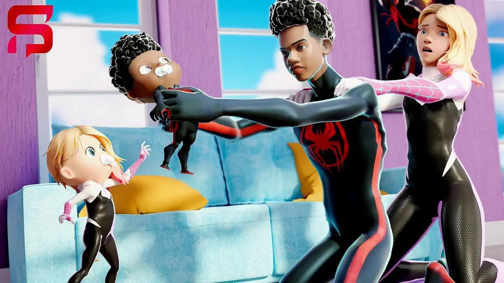 Gambar Miles Morales dan ayahnya sedang berdebat