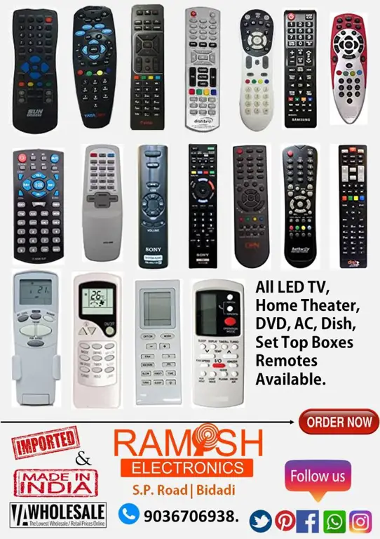 Berbagai macam remote control televisi